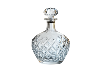 Elegant crystal decanter with intricate diamond pattern showcasing timeless craftsmanship and style