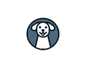 Cartoon dog logo design vector illustration