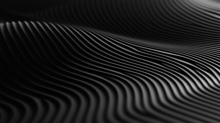Flowing lines create dynamic textures in a minimalist black landscape design