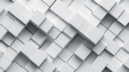 Obraz premium Modern abstract white geometric shapes create a dynamic visual texture in three-dimensional form