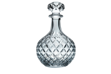 Elegant crystal decanter with intricate diamond pattern for serving fine beverages at gatherings and celebrations