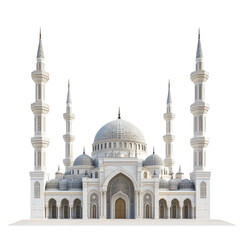 Fototapeta premium Stunning Architectural Marvel of a Grand Mosque with Majestic Domes and Minarets