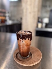 The ice mocha coffee 