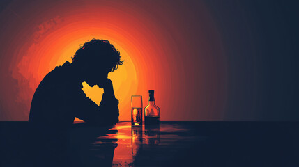 Fototapeta premium Alcoholism concept