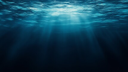 Sunlight Beams Through the Ocean Surface