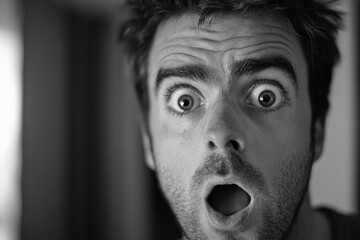 Man with surprised expression