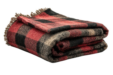 Cozy red and black plaid blanket folded neatly on a surface for warmth and comfort during cool evenings