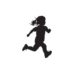 silhouette of a child running