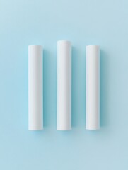 Fototapeta premium White tubes on blue background