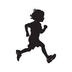 silhouette of a child running