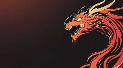 Fiery Dragon Art: Abstract Design