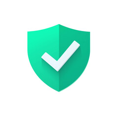 Icon for app with checkmark in green on white background,clipart,flat icon.