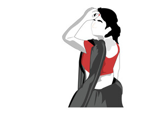 Indian Women in Black Saree