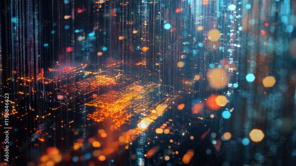 Aufkleber vibrant abstract background with glowing particles and dynamic lines