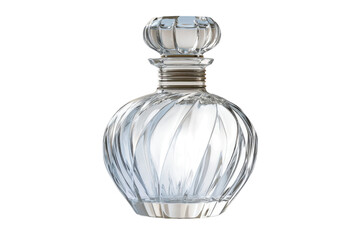 Elegant crystal decanter on a plain background showcasing intricate design and craftsmanship for home decor enthusiasts