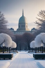 Winter landscape City Garden