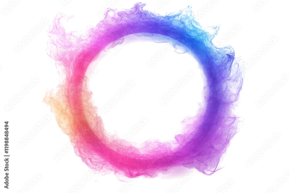 Poster Colorful circular smoke effect creating a vibrant display suitable for artistic backgrounds and designs