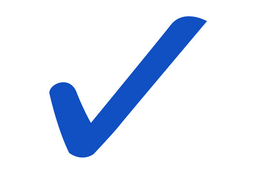 blue right tick mark check mark