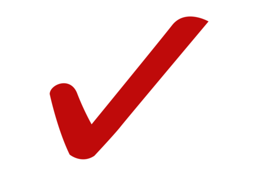 red check mark