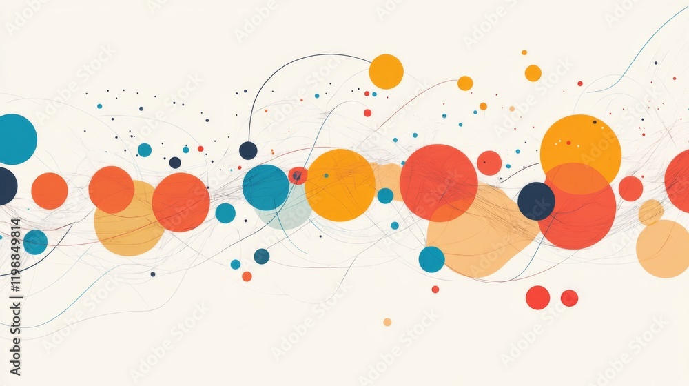 Aufkleber abstract colorful circles and dots pattern background