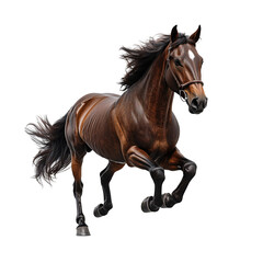 Obraz premium A realistic model of a galloping horse, showcasing dynamic movement and detailed features.