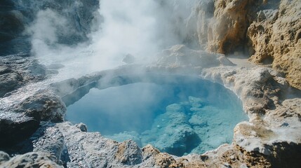 Serene Geothermal Spring in Yellowstone National Park