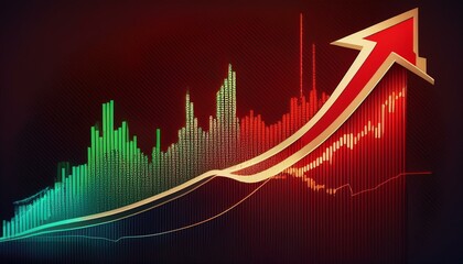 Fototapeta premium GeStock Market Growth Chart – Financial Success, Rising Graph, Business Data Analytics, Economic Trends, and Investment Performance Visualization