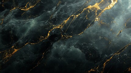 Dark Elegance: Golden Veins in Onyx Marble
