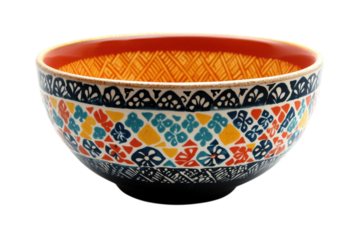 Colorful handcrafted pottery bowl showcasing intricate designs and vibrant patterns from a local artisan market