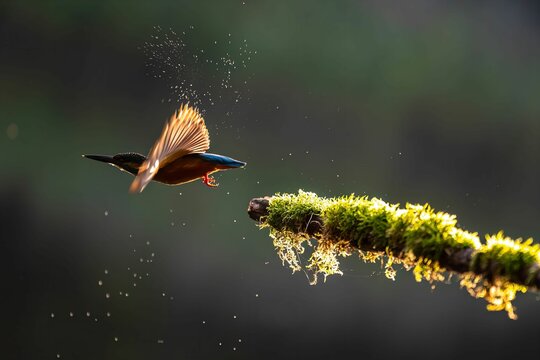 Fototapeta Kingfisher in Flight: A Moment of Grace
