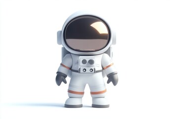 3D Astronaut Emoji Icon Isolated and White Background