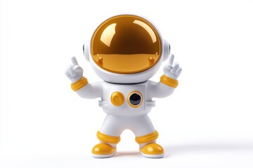 3D Astronaut Emoji Icon Isolated and White Background