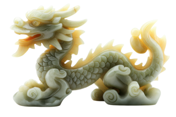Intricate jade dragon sculpture displaying elegant craftsmanship and rich symbolism of power and protection