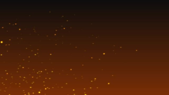 A captivating background video featuring shimmering fire particles dancing and swirling against a dark backdrop. The tiny fire particles flicker and flow, creating a warm and dramatic atmosphere.
