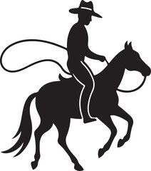 Cowboy riding horse