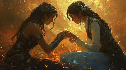 A friend helping another friend with a gesture of gratitude and support.