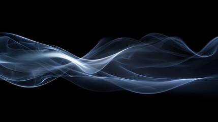 Abstract Smoke Waves on Black Background