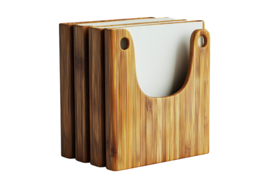 Bamboo note holder displaying stylish and functional design for organizing notes in any workspace or home