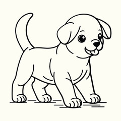 Dog Line Art Coloring Page
