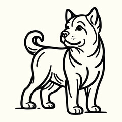 Dog Line Art Coloring Page