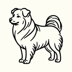 Dog Line Art Coloring Page