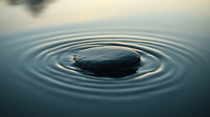 Zen Stone Ripples: Tranquility on Water