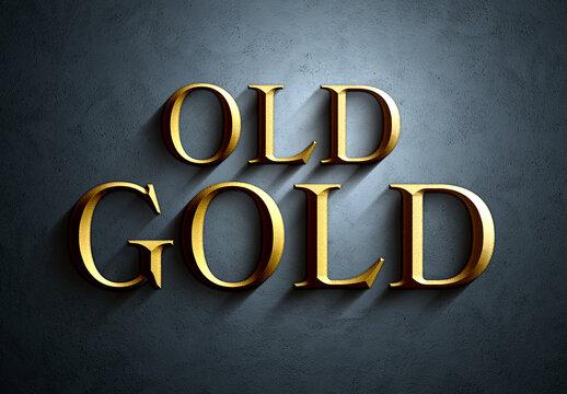 Old Gold Text Effect Mockup