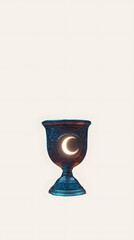 Elegant candle holder with crescent detail