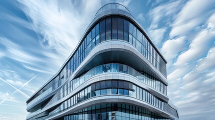 Unique architecture of modern office building standing tall and proud