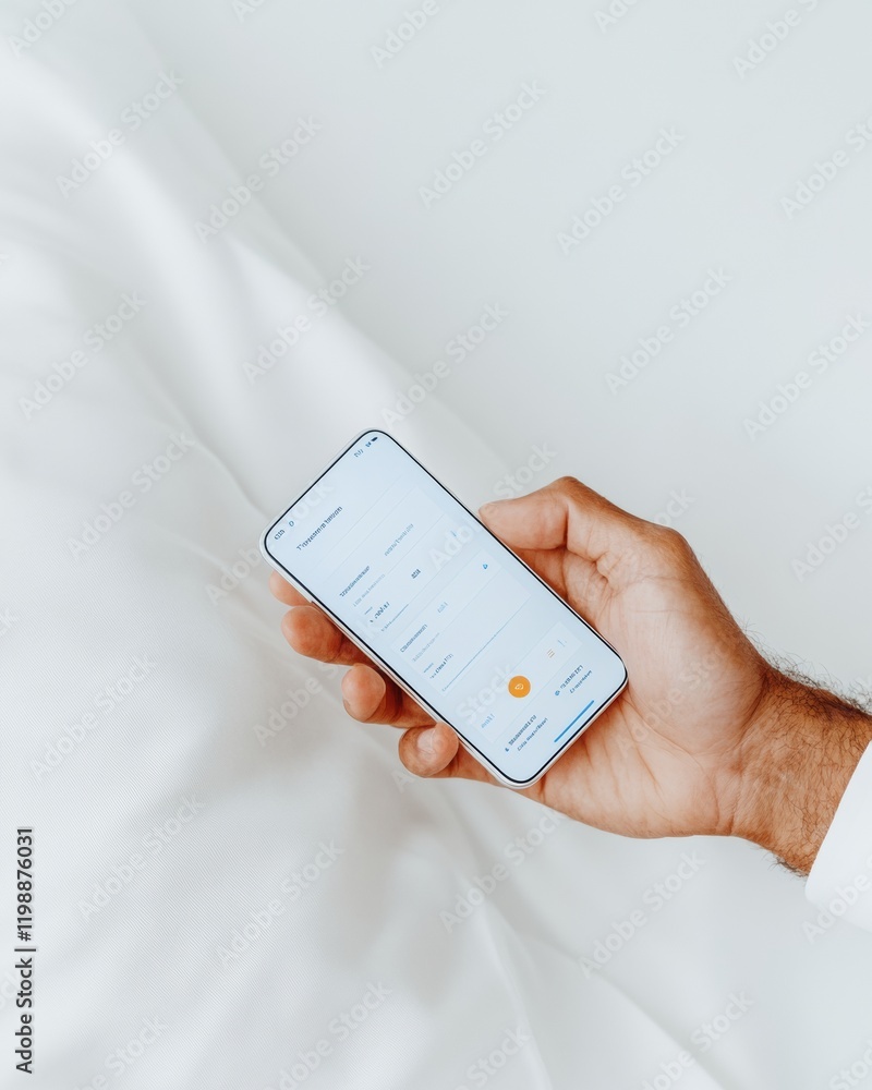 Fototapete sleek financial app interface in minimalist office user-centric mobile budgeting for enhanced money 
