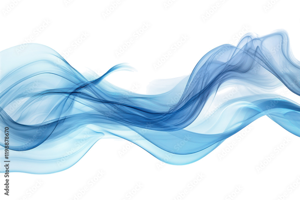 Aufkleber soft blue wave patterns flowing across a white background create a serene and calming visual effect