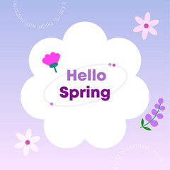 Flower and spring landscape illustration