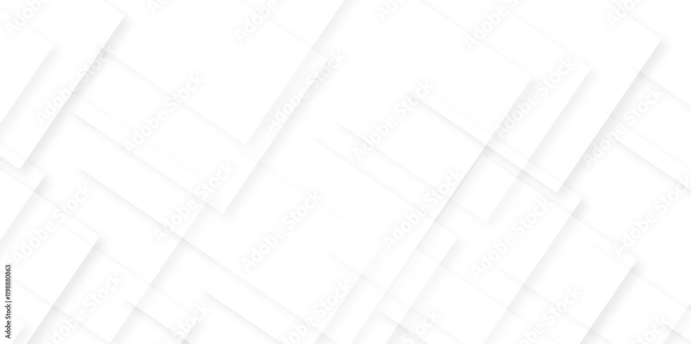 Fototapete vector white and gray overlap triangle geometric technology pattern. minimal rectangle randomly arra