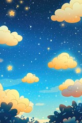 A clear and starry night sky with clouds, great for astronomy or space-themed illustrations